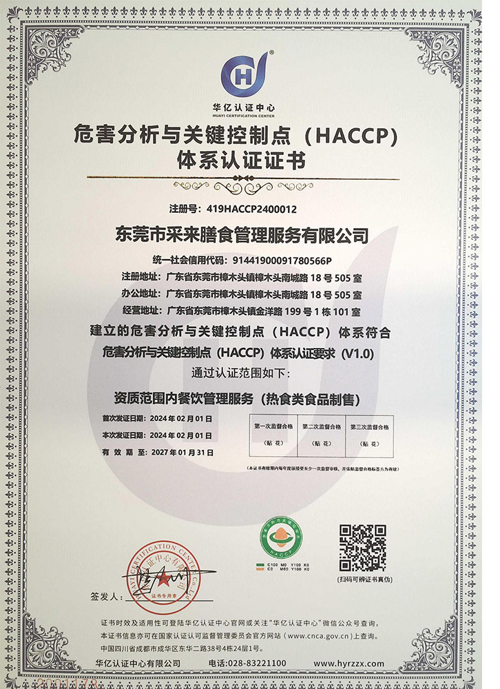 危害分析及控制认证